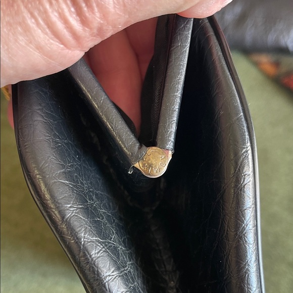 Admiral Vintage Black 1950’s era Glod Nugget Closure Clutch